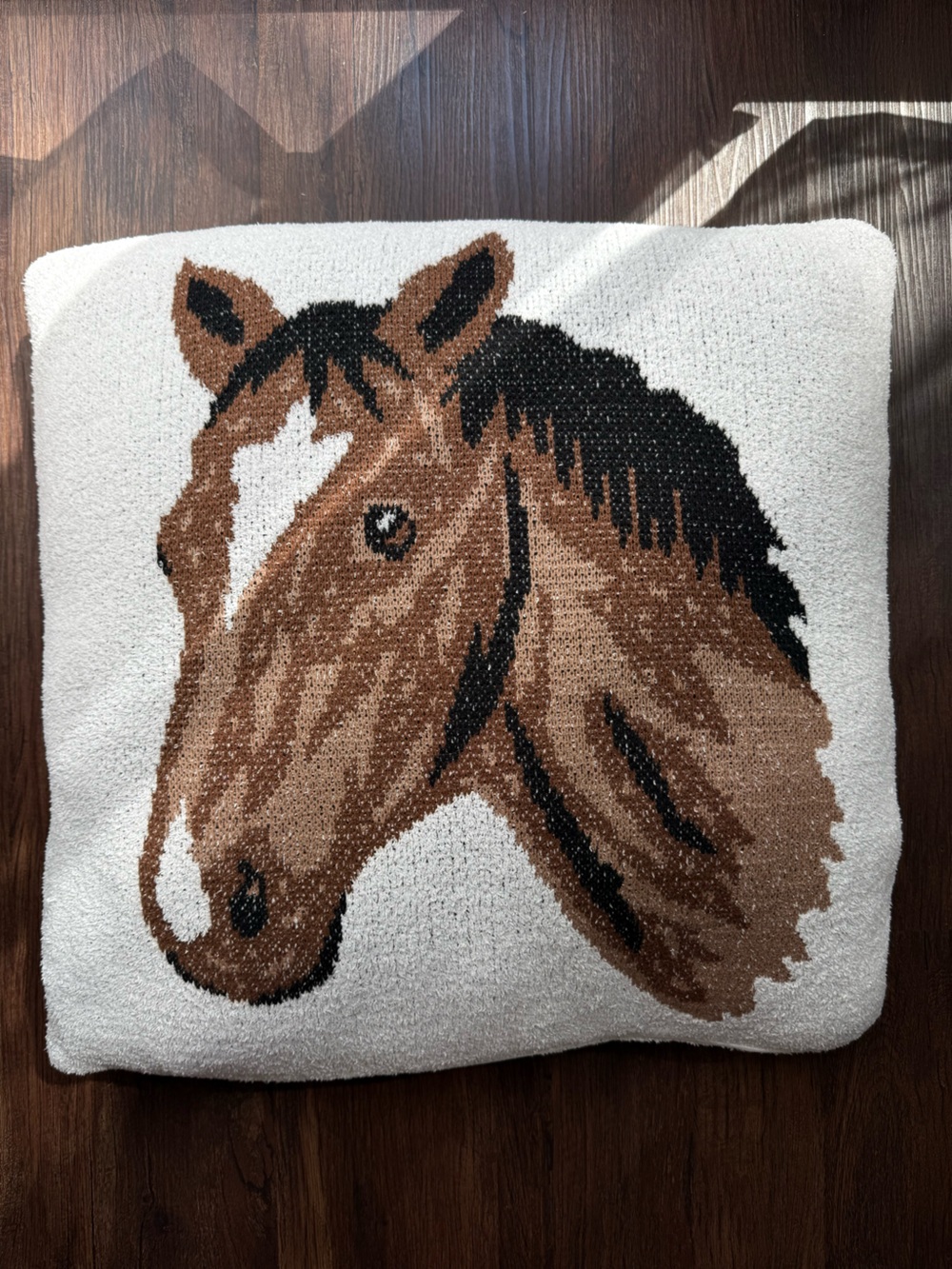 Equestrian homegoods Brown Horse Decorative Throw Pillow 20” x 20”